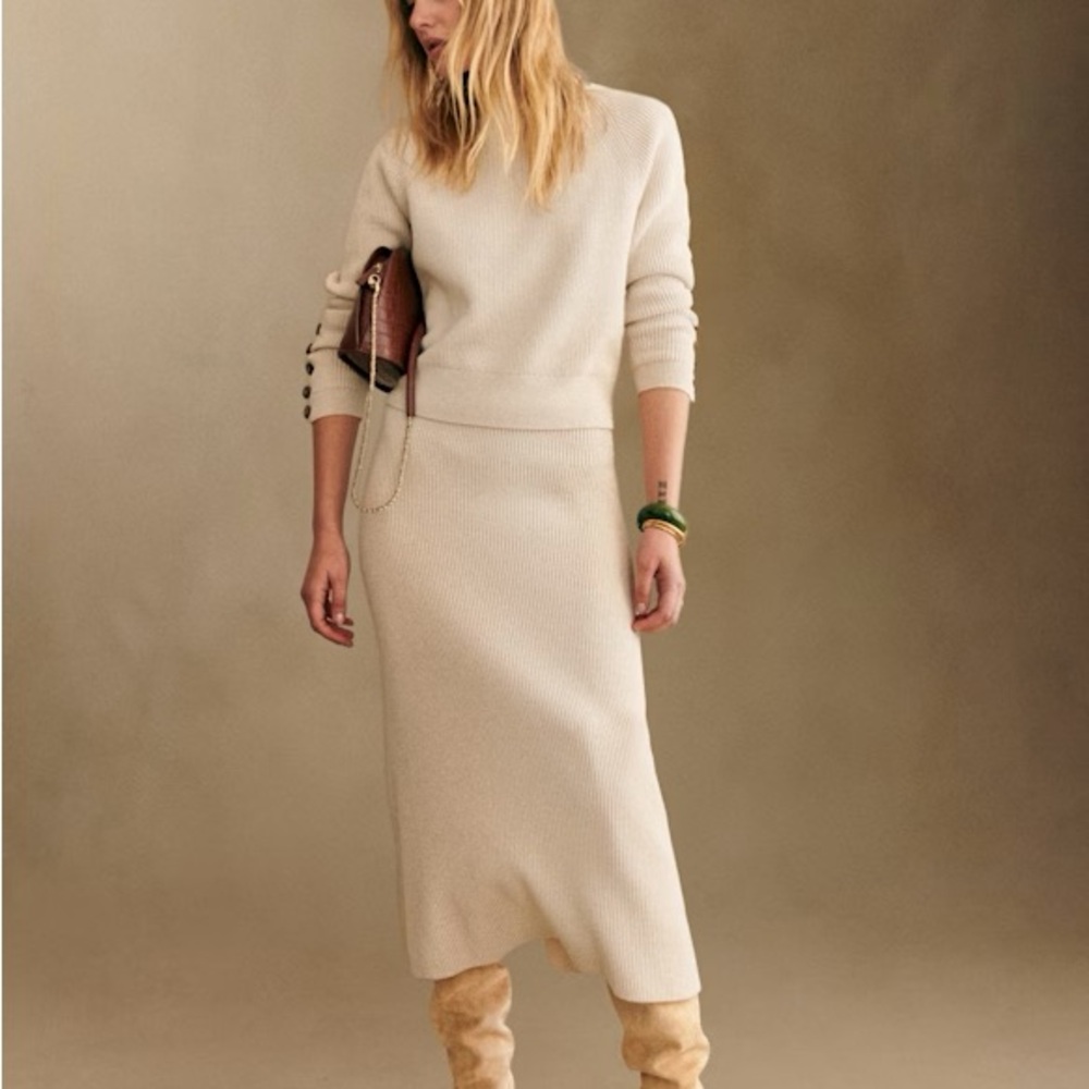 Sezane Natural Beige Naelle Skirt